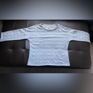 Lucky brand light gray distressed sweater- unisex